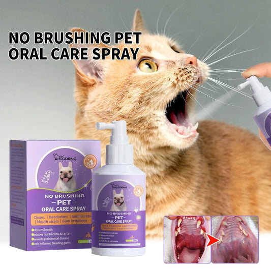 50Ml Pet Oral Cleanse Spray Dogs Cats Teeth Clean Deodorant Prevent Calculus Remove Kitten Bad Breath Pet Supplies