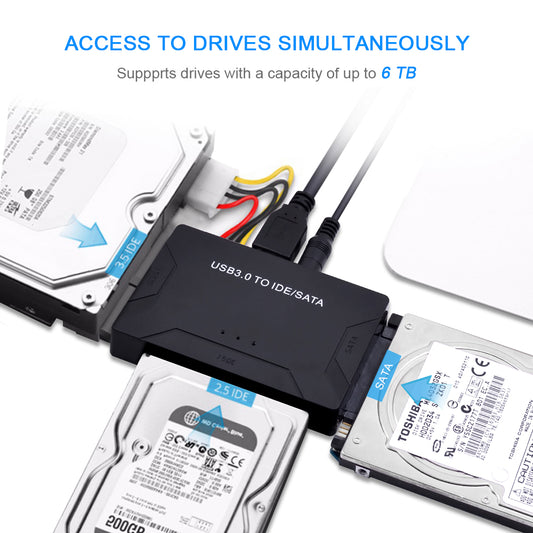 CHIPAL SATA to USB 3.0 IDE Adapter All in One USB 2.0 Sata 3 Cable for 2.5 3.5 Hard Disk Drive HDD SSD USB Converter IDE SATA