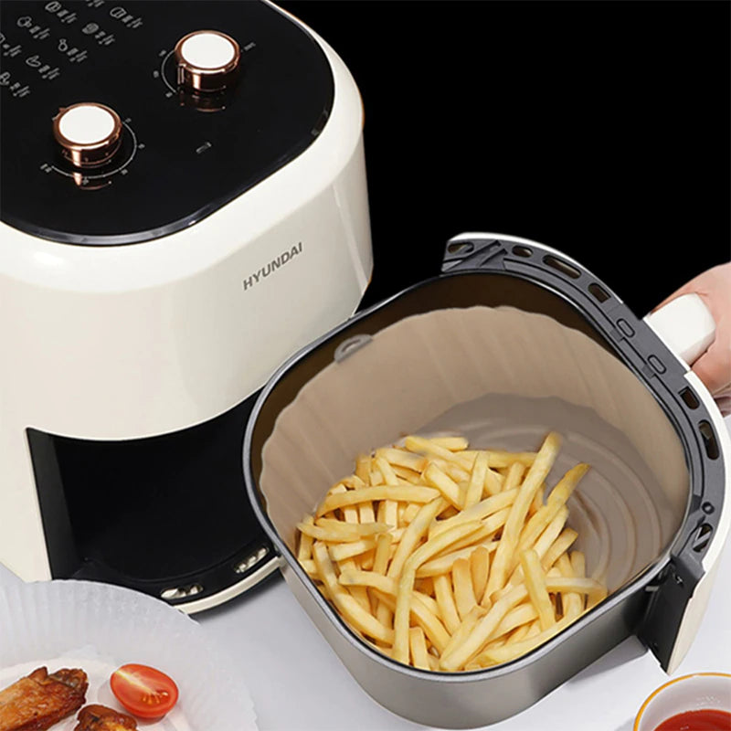 1/2/3PCS Reusable Air Fryer Silicone Pot Oven Baking Tray Airfryer Silicone Basket Pizza Fried Chicken Grill Pan Mat for Kitchen