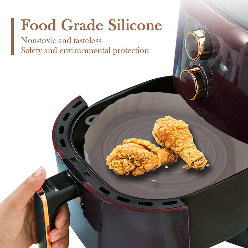 1/2/3PCS Reusable Air Fryer Silicone Pot Oven Baking Tray Airfryer Silicone Basket Pizza Fried Chicken Grill Pan Mat for Kitchen
