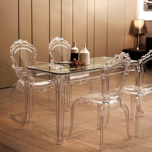 Chairs Sets Transparent Dining Room | Transparent Plastic Dining