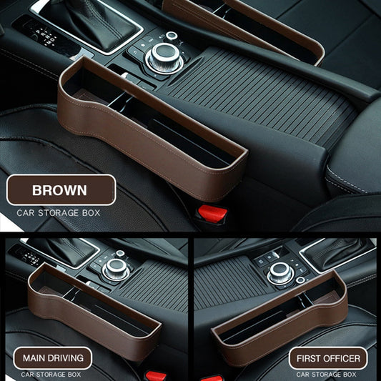 Car Front Left Seat Crevice Leather Storage Box Multi-function Foldable Gap Tidying Organizer Auto Car Interior Accessories
