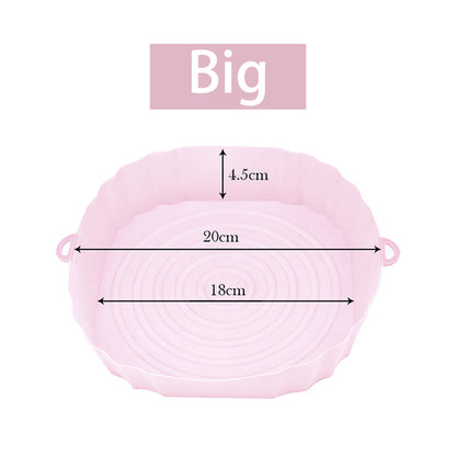 1/2/3PCS Reusable Air Fryer Silicone Pot Oven Baking Tray Airfryer Silicone Basket Pizza Fried Chicken Grill Pan Mat for Kitchen