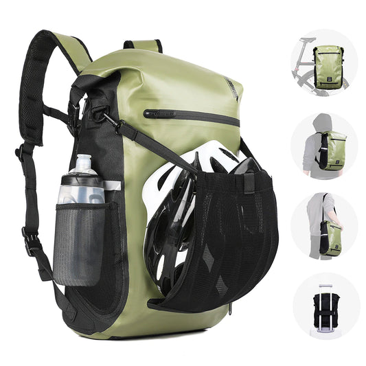 Rhinowalk Bike Pannier Bag 22L Fully Waterproof Trunk Bag Backback Capacity Multifunctional Rear Rack Cycling Bag Shoulder Bag