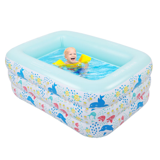 59" X 43.3" X 23.6" Inflatable Swim Pool for Kids